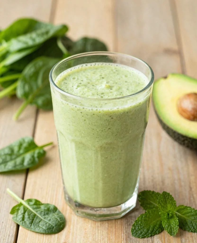 17 Juice Recipes For Inflammation Relief At Home - 16. Avocado Mint Smoothie Juice 1