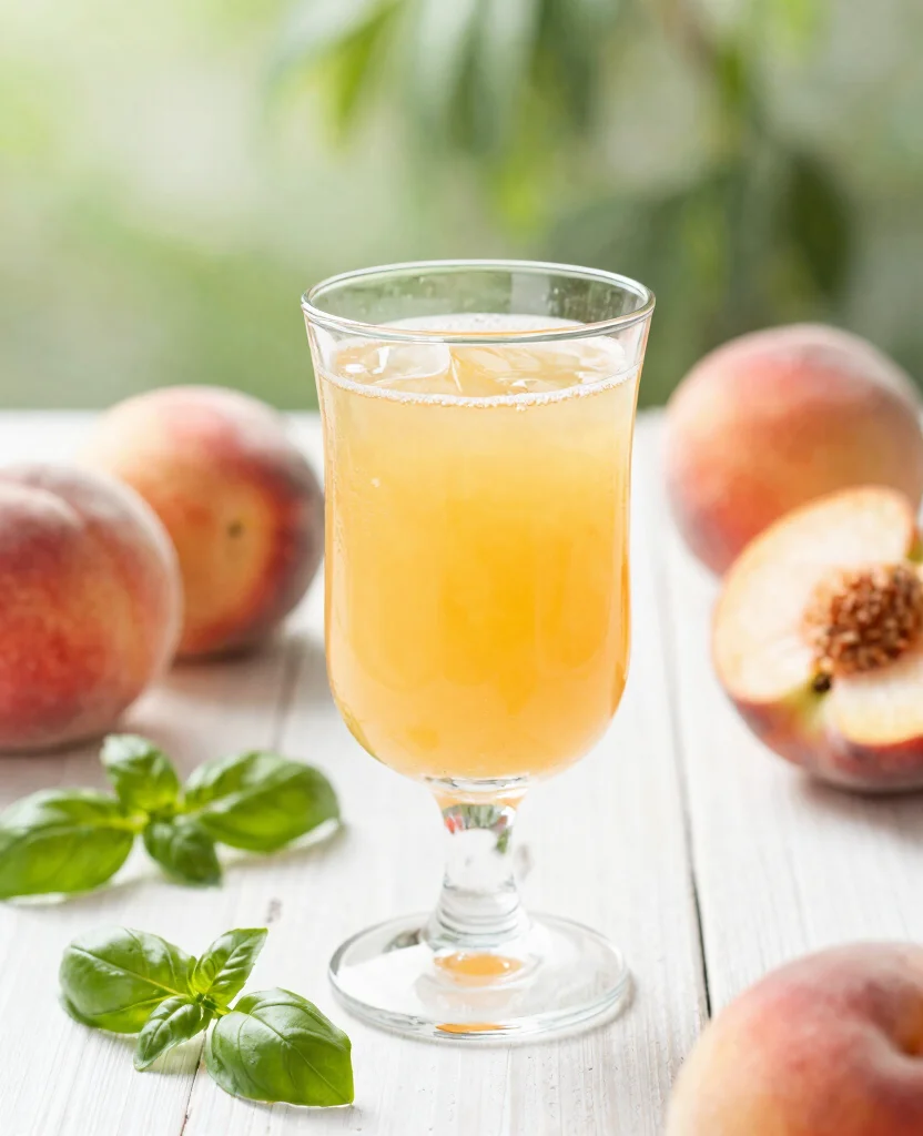 18 Easy Juice Recipes For Beginners With Few Ingredients - 18. Peach Basil Juice 1