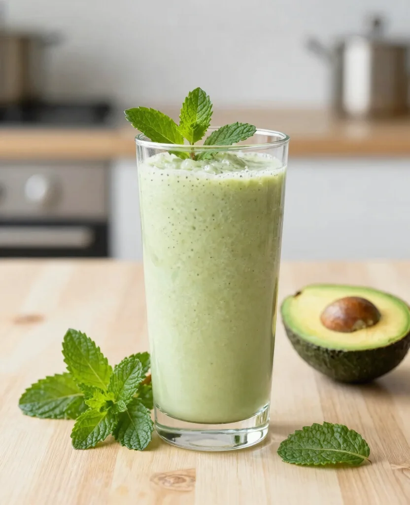 18 Green Juice Recipes For Beginners That Taste Good - 14. Avocado Mint Refresh Juice 1