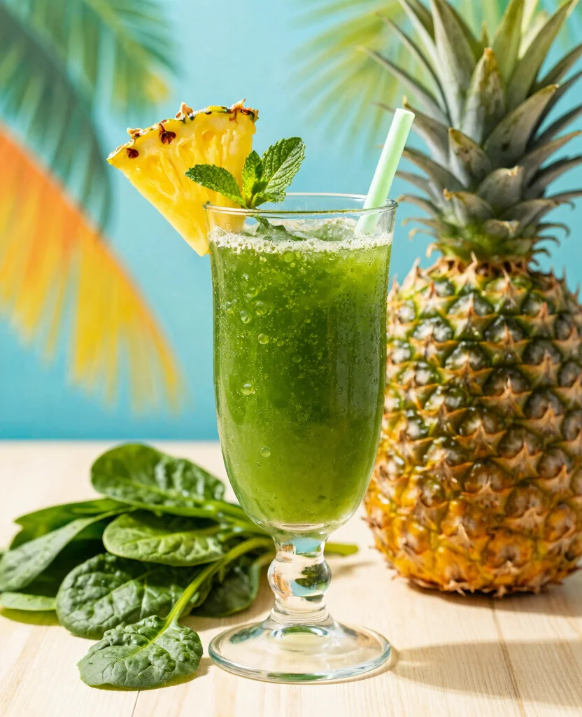 18 Green Juice Recipes For Beginners That Taste Good - 2. Sweet Spinach and Pineapple Juice 1