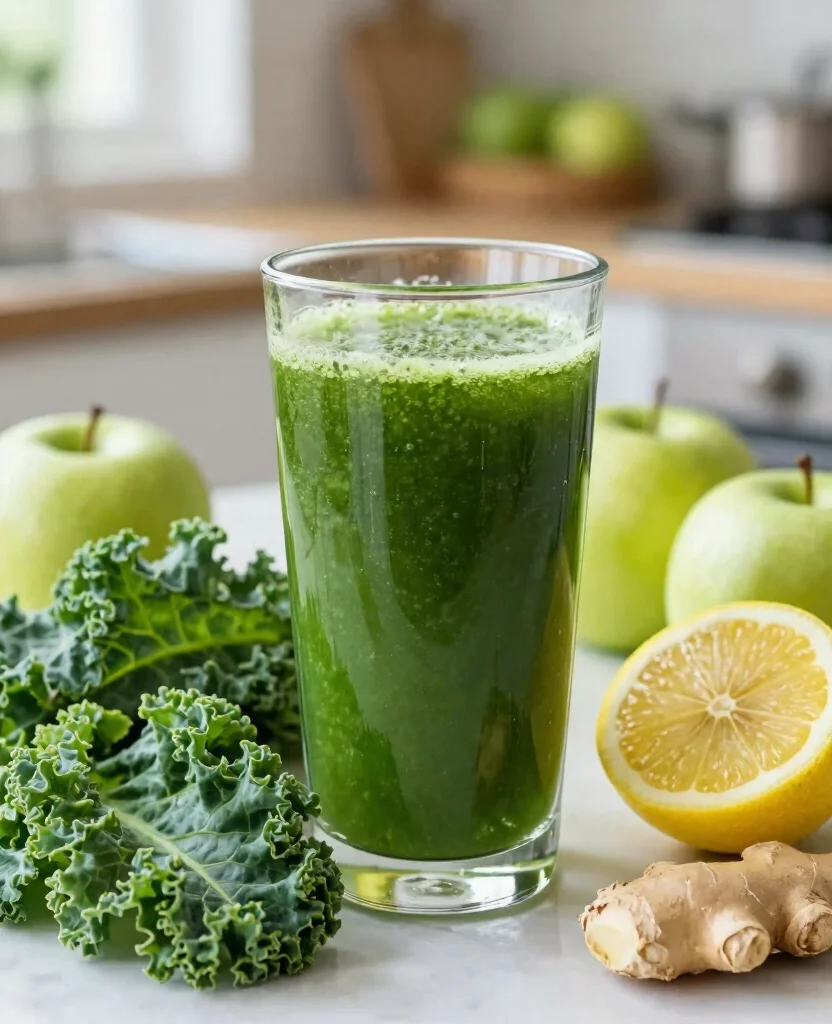 18 Green Juice Recipes For Beginners That Taste Good - 6. Apple Kale Power Juice 1