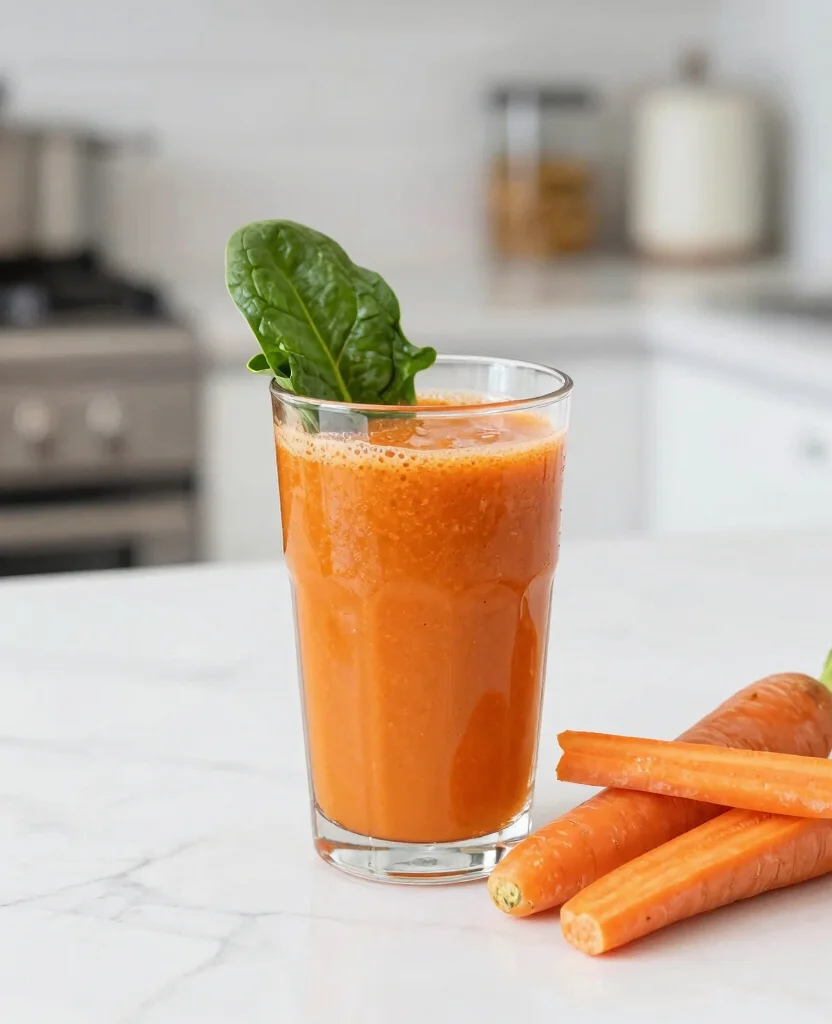 18 Healthy Green Juice Recipes Packed With Nutrients - 14. Nutritious Spinach and Carrot Juice 1