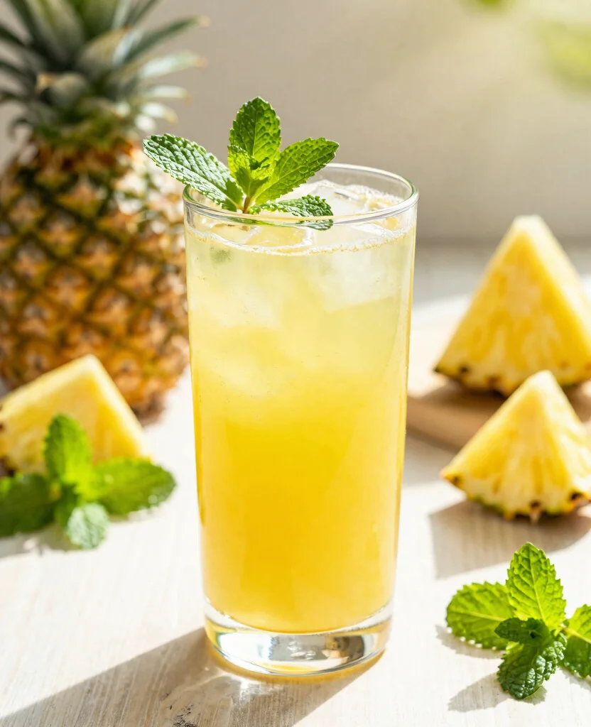 18 Healthy Juice Recipes Flat Belly Focused Detox Drinks - 8. Pineapple Mint Cooler 1