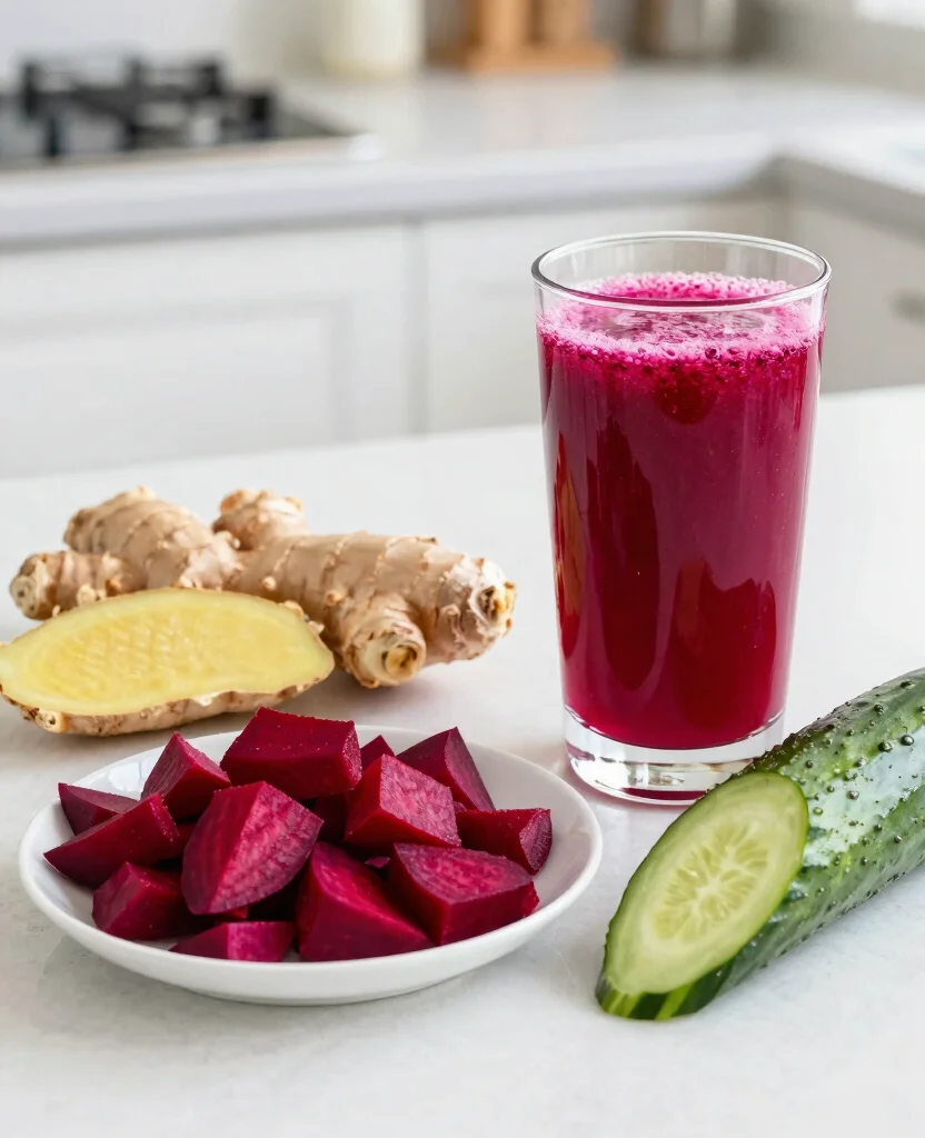18 Iron Rich Juice Recipes Using Beets And Greens - 12. Beet and Ginger Detox Juice 1