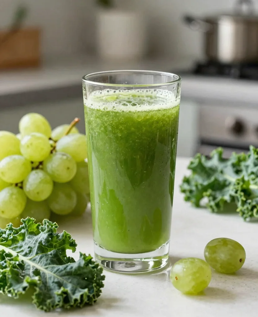 18 Juicer Recipes Beginners Juice Cleanse Friendly Ideas - 11. Energizing Grape Kale Juice 1