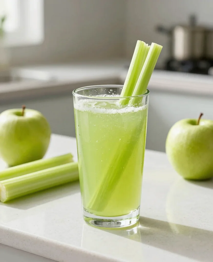 19 Anti Inflammation Juice Recipes With Powerful Ingredients - 13. Healing Green Apple and Celery Juice 1