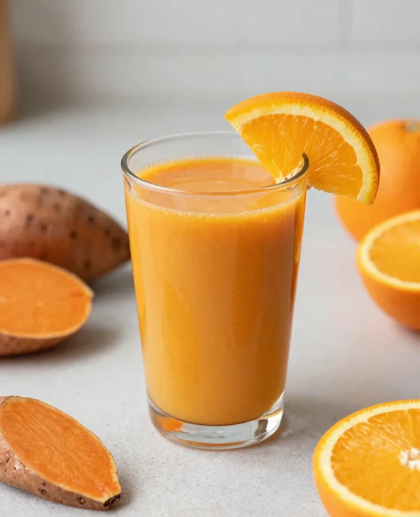 19 Anti Inflammation Juice Recipes With Powerful Ingredients - 15. Sweet Potato Orange Juice 1