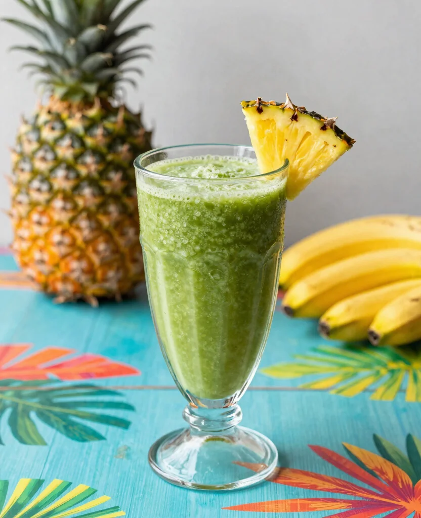 19 Anti Inflammation Juice Recipes With Powerful Ingredients - 17. Delicious Tropical Green Smoothie 1