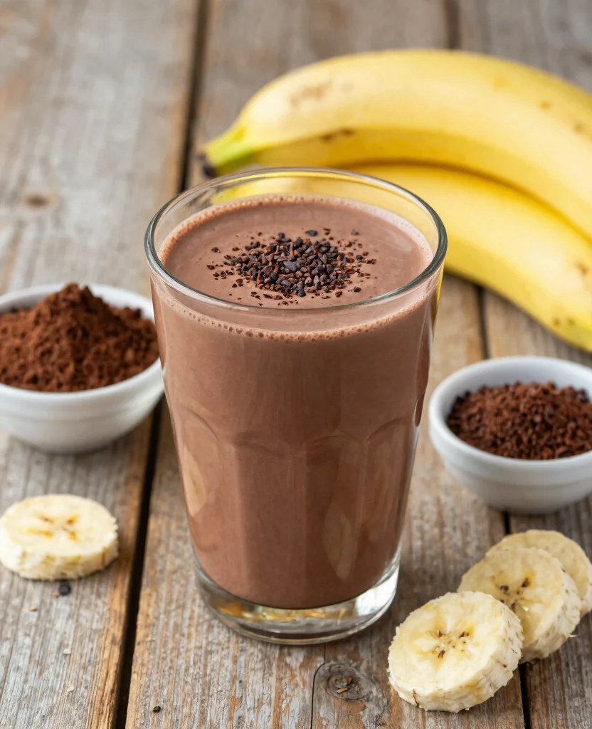 19 Anti Inflammation Juice Recipes With Powerful Ingredients - 19. Cacao and Banana Energy Juice 1