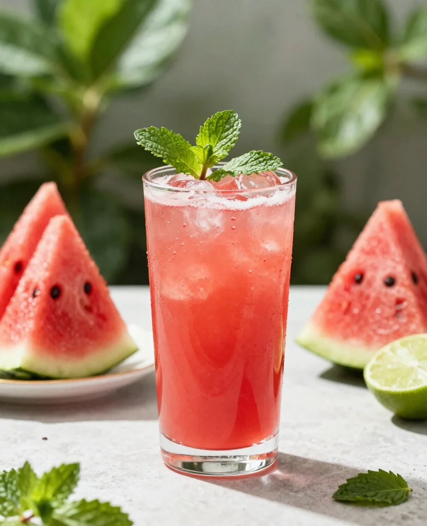 19 Anti Inflammation Juice Recipes With Powerful Ingredients - 5. Refreshing Watermelon Mint Juice 1
