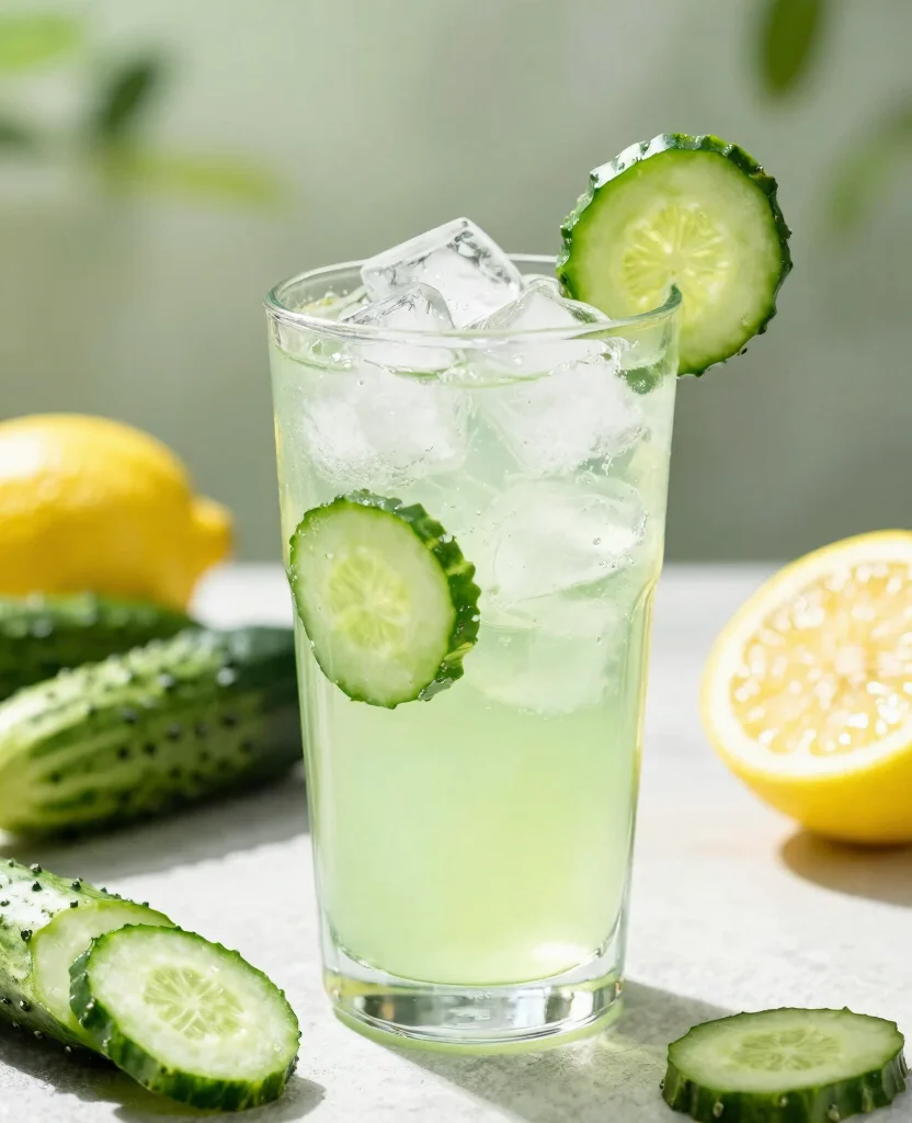 19 Anti Inflammation Juice Recipes With Powerful Ingredients - 9. Cucumber Lemonade Refresher 1