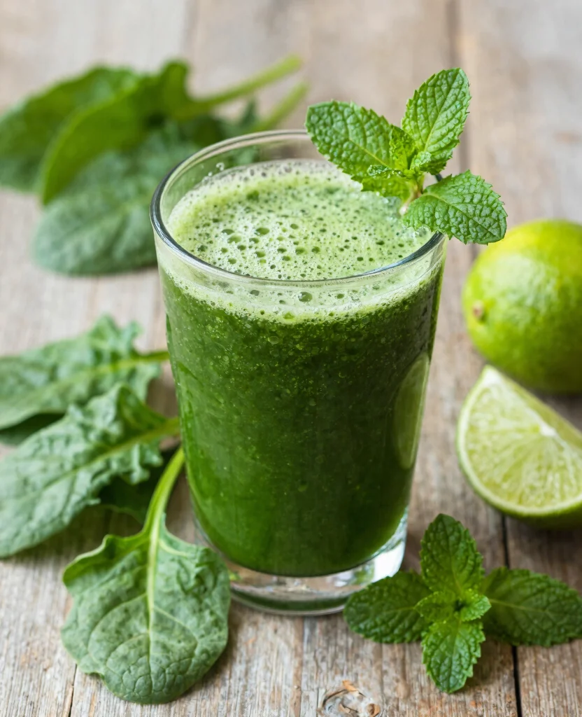19 Healthy Juice Recipes For Glowing Skin And Beauty - 10. Spinach Mint Refresher 1