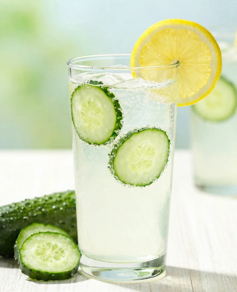19 Healthy Juice Recipes For Glowing Skin And Beauty - 13. Cucumber Lemonade Fizz 1
