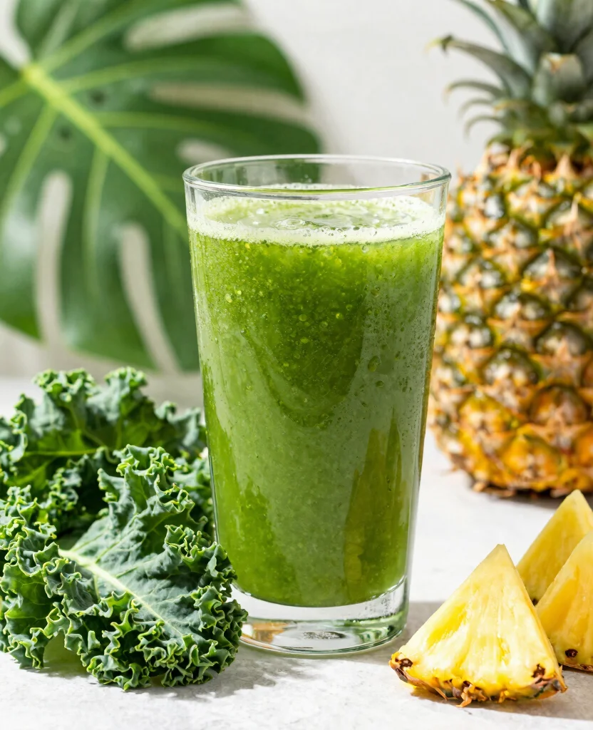 19 Juice Recipes For Health And Daily Wellness - 15. Energizing Tropical Greens 1