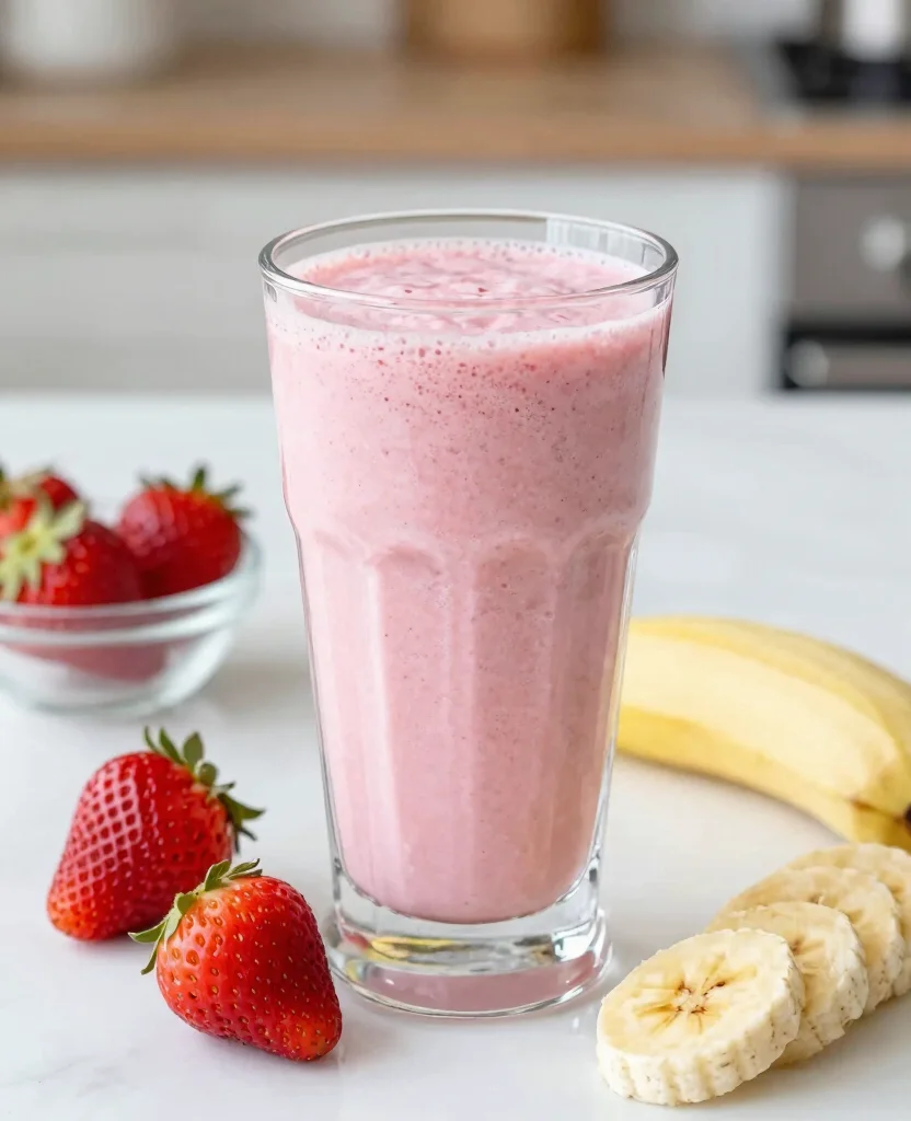 19 Juice Recipes For Health And Daily Wellness - 16. Creamy Strawberry Banana Smoothie 1