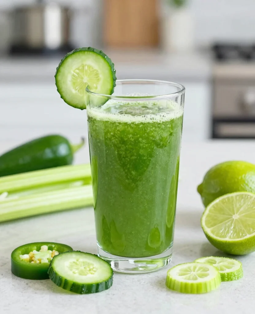 19 Juice Recipes For Health And Daily Wellness - 7. Spicy Green Detox 1