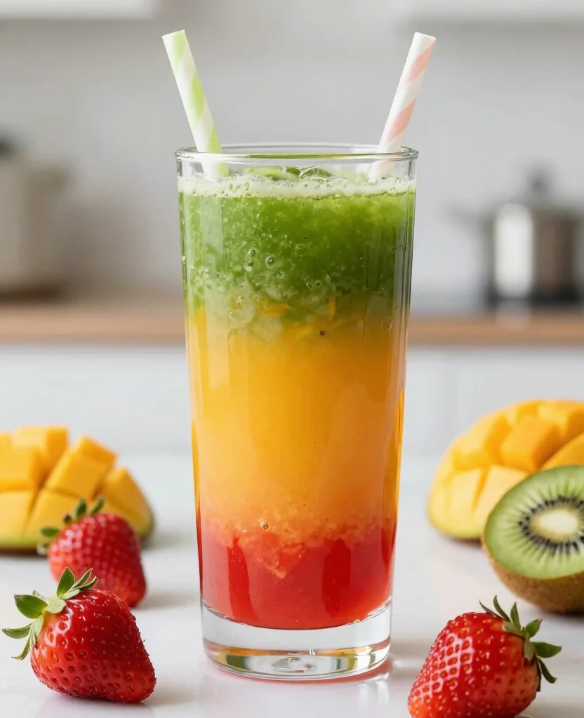 19 Juice Recipes For Kids That Are Fun And Colorful - 1. Rainbow Fruit Splash 1