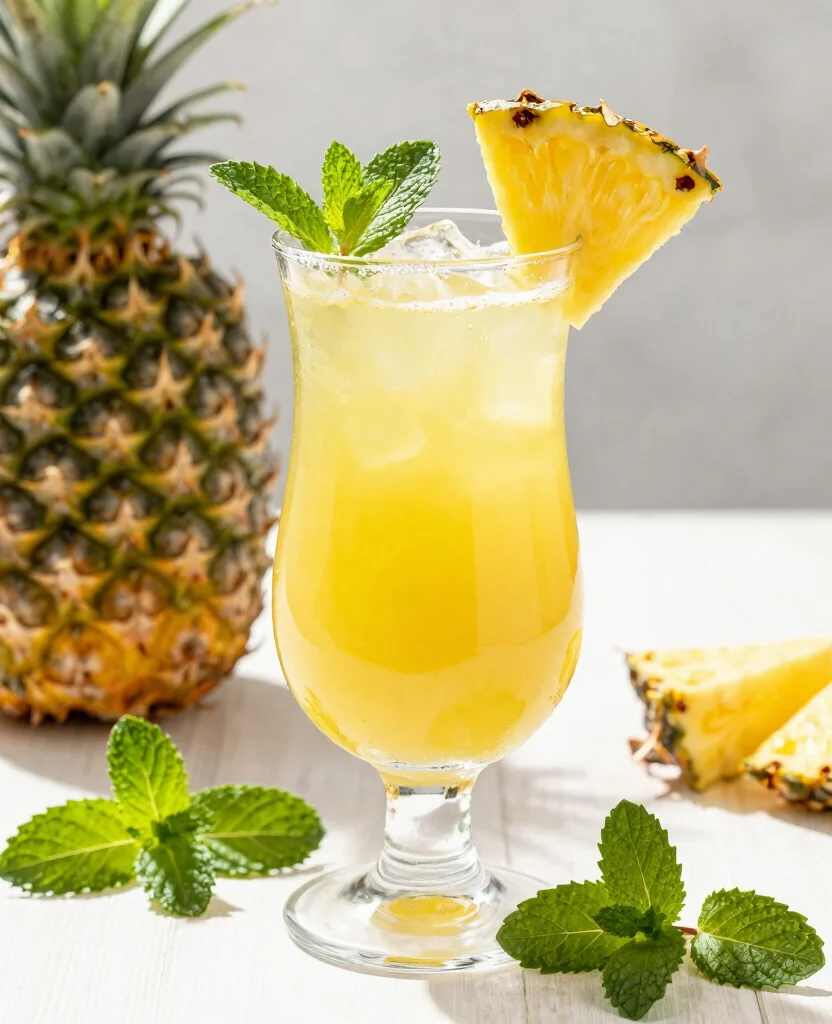19 Kidney Detox Cleanse Juice Recipes For Hydration - 10. Refreshing Pineapple Mint 1