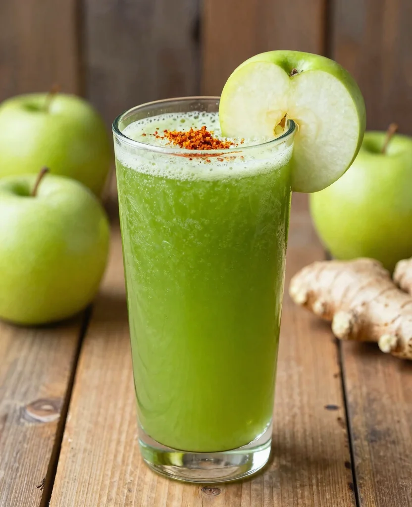 19 Kidney Detox Cleanse Juice Recipes For Hydration - 8. Spicy Green Apple Ginger 1
