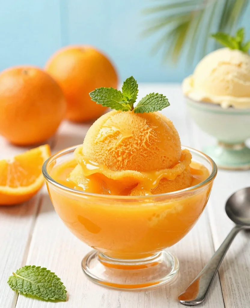 19 Recipes Using Orange Juice For Cooking And Baking - 10. Orange Juice Sorbet 1