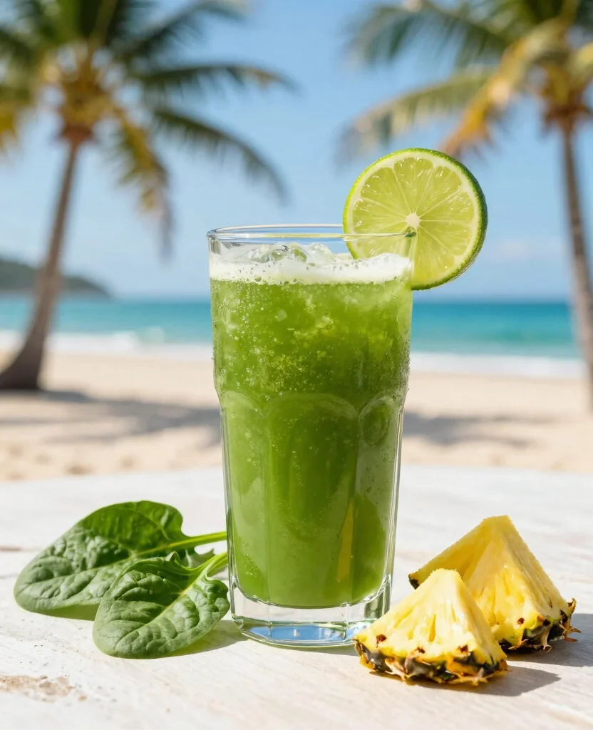 20 Colon Cleanse Juice Recipes Using Simple Ingredients - 9. Tropical Green Cleanse 1