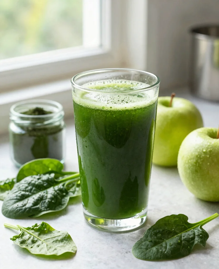 20 Green Juice Recipes For Weight Loss And Detox - 18. Spirulina Power Juice 1