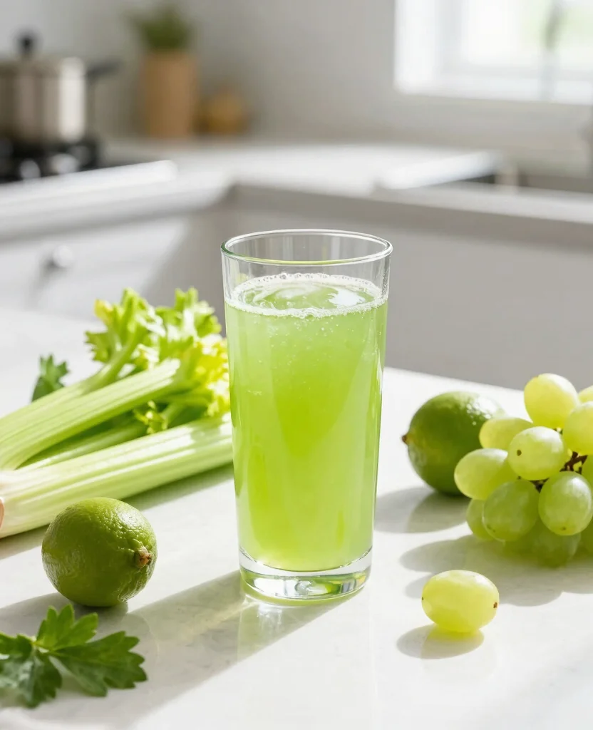 20 Green Juice Recipes For Weight Loss And Detox - 5. Celery and Green Grape Juice 1