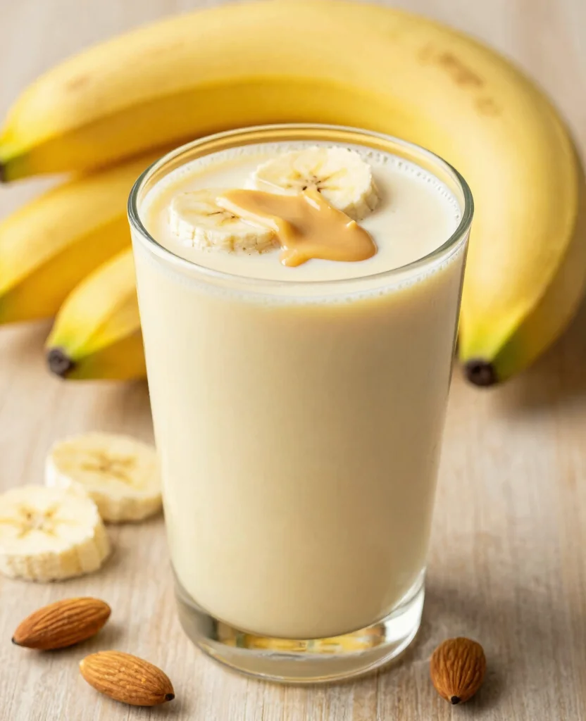 20 Hair Growth Juice Recipes Rich In Vitamins - 12. Almond & Banana Juice 1