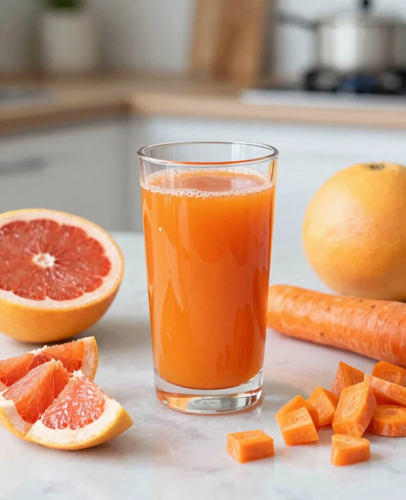 20 Hair Growth Juice Recipes Rich In Vitamins - 13. Grapefruit & Carrot Juice 1