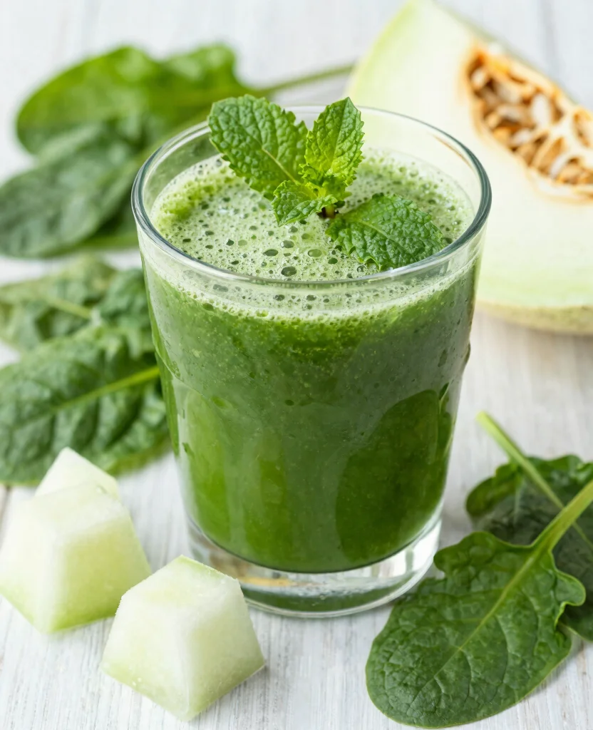 20 Hair Growth Juice Recipes Rich In Vitamins - 16. Honeydew & Spinach Juice 1