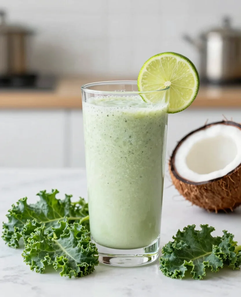 20 Hair Growth Juice Recipes Rich In Vitamins - 18. Coconut & Kale Juice 1