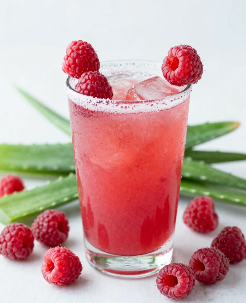 20 Hair Growth Juice Recipes Rich In Vitamins - 20. Raspberry & Aloe Vera Juice 1