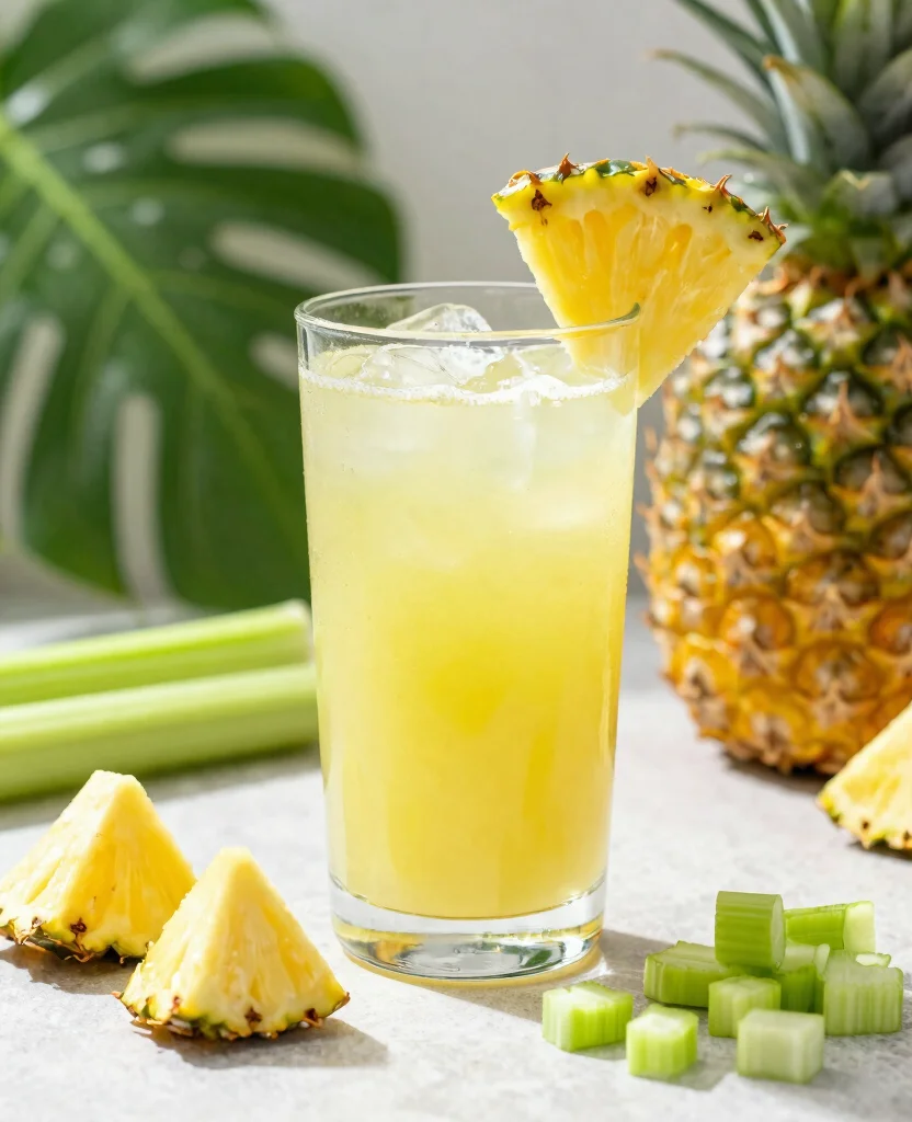 20 Hair Growth Juice Recipes Rich In Vitamins - 5. Pineapple & Celery Juice 1