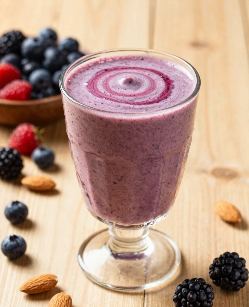 20 Juice And Smoothie Recipes For Healthy Mornings - 12. Almond Berry Smoothie 1