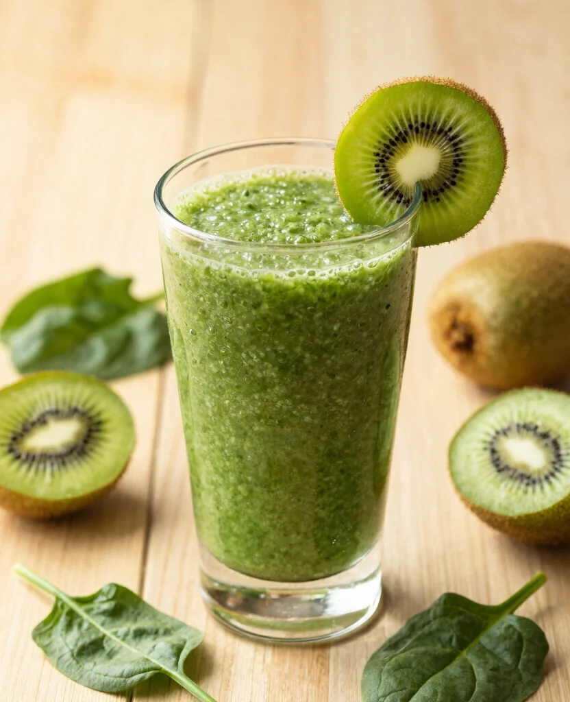 20 Juice And Smoothie Recipes For Healthy Mornings - 13. Kiwi Spinach Smoothie 1