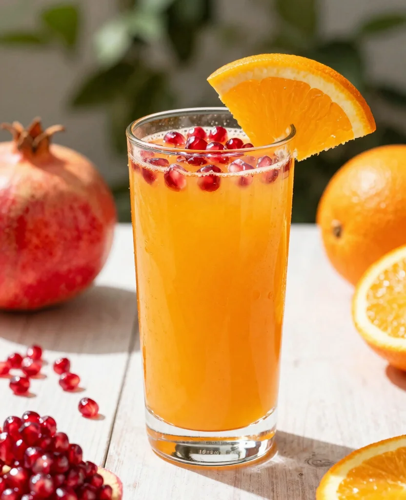 20 Juice And Smoothie Recipes For Healthy Mornings - 14. Pomegranate Orange Juice 1