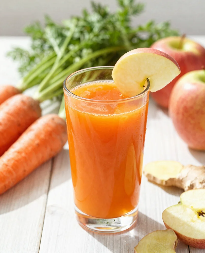 20 Juice And Smoothie Recipes For Healthy Mornings - 19. Carrot Apple Ginger Juice 1