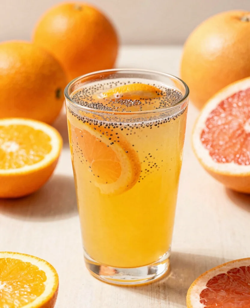 20 Juice Recipes For Gut Health To Improve Digestion - 10. Chia Seed Citrus Refresh 1