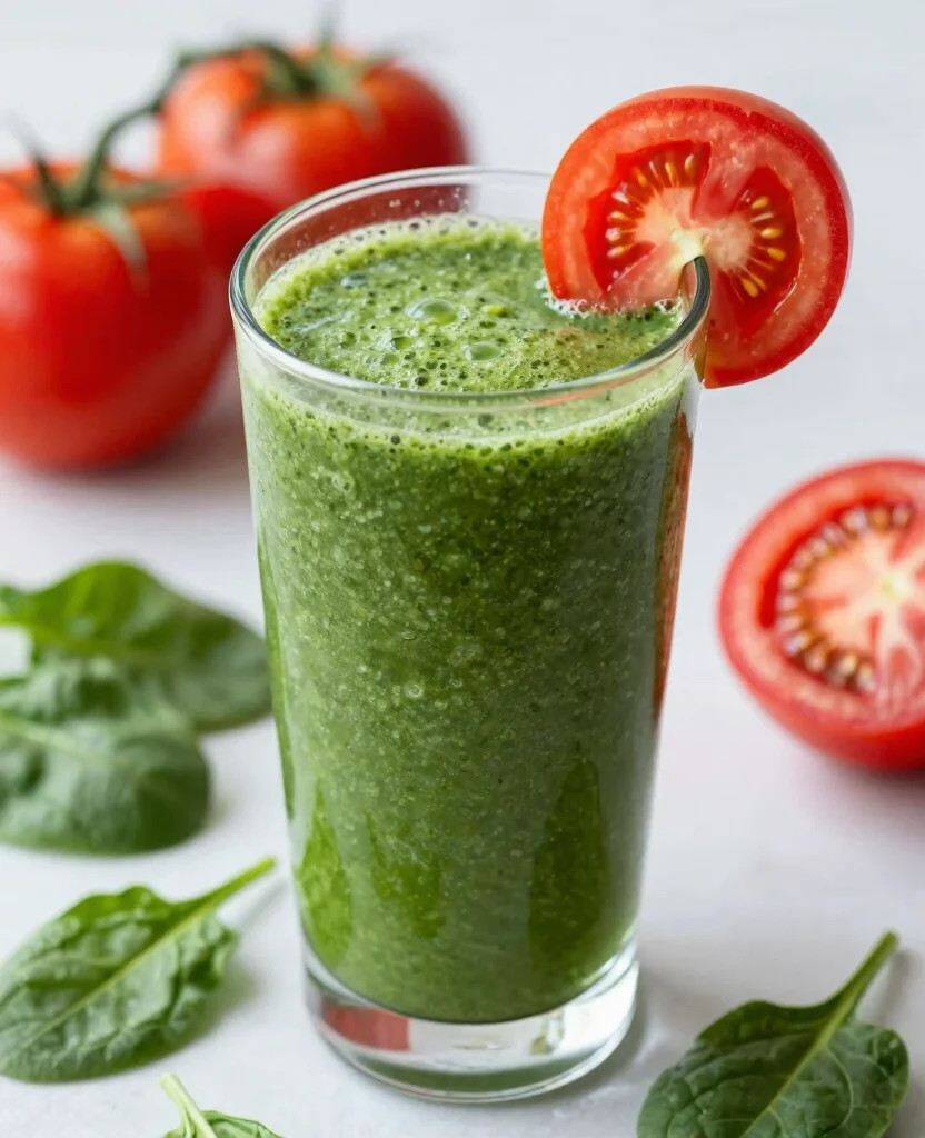 20 Recipes With Tomato Juice For Cocktails And Soups - 10. Tomato Juice and Spinach Smoothie 1