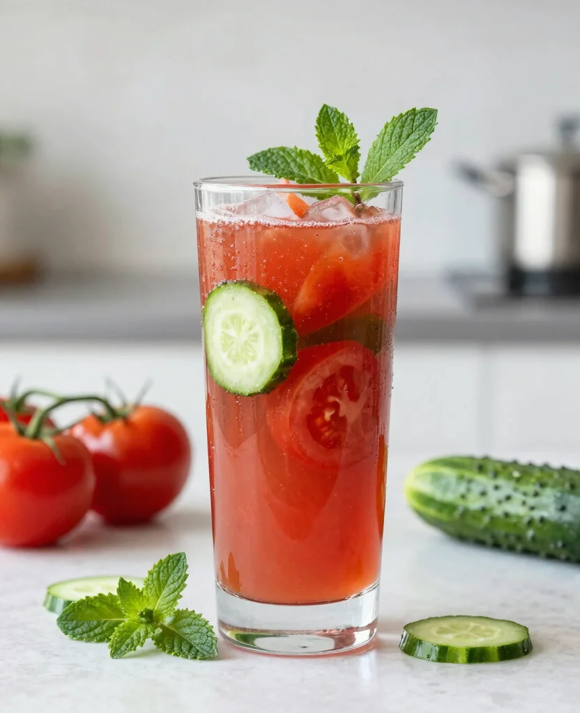 20 Recipes With Tomato Juice For Cocktails And Soups - 8. Tomato and Cucumber Detox Drink 1
