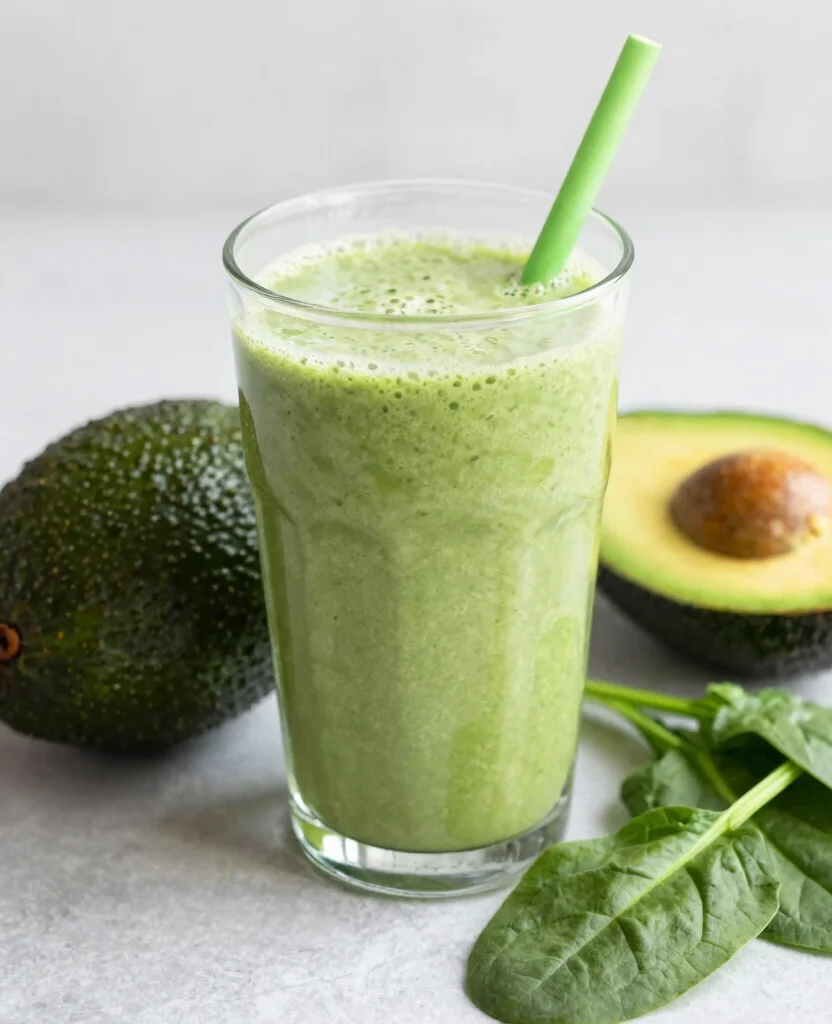 3 Day Juice Cleanse: 13 Simple Daily Recipes - 10. Creamy Avocado & Spinach Juice 1