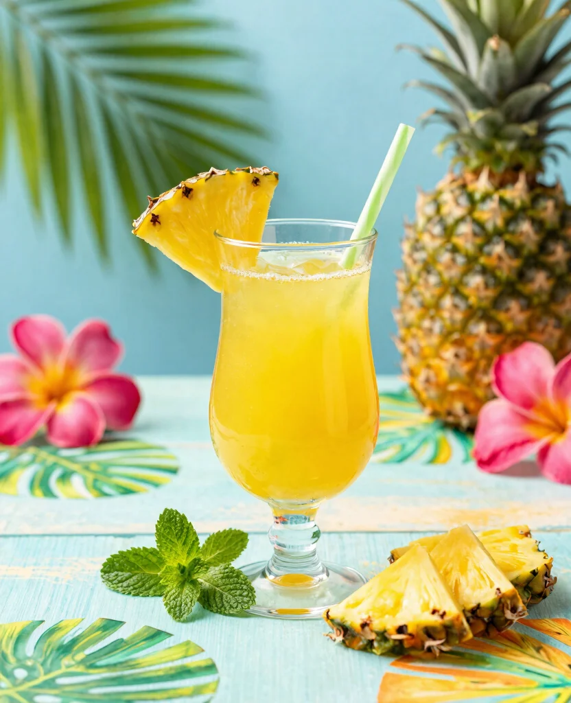 3 Day Juice Cleanse: 13 Simple Daily Recipes - 5. Pineapple & Mint Refresher 1