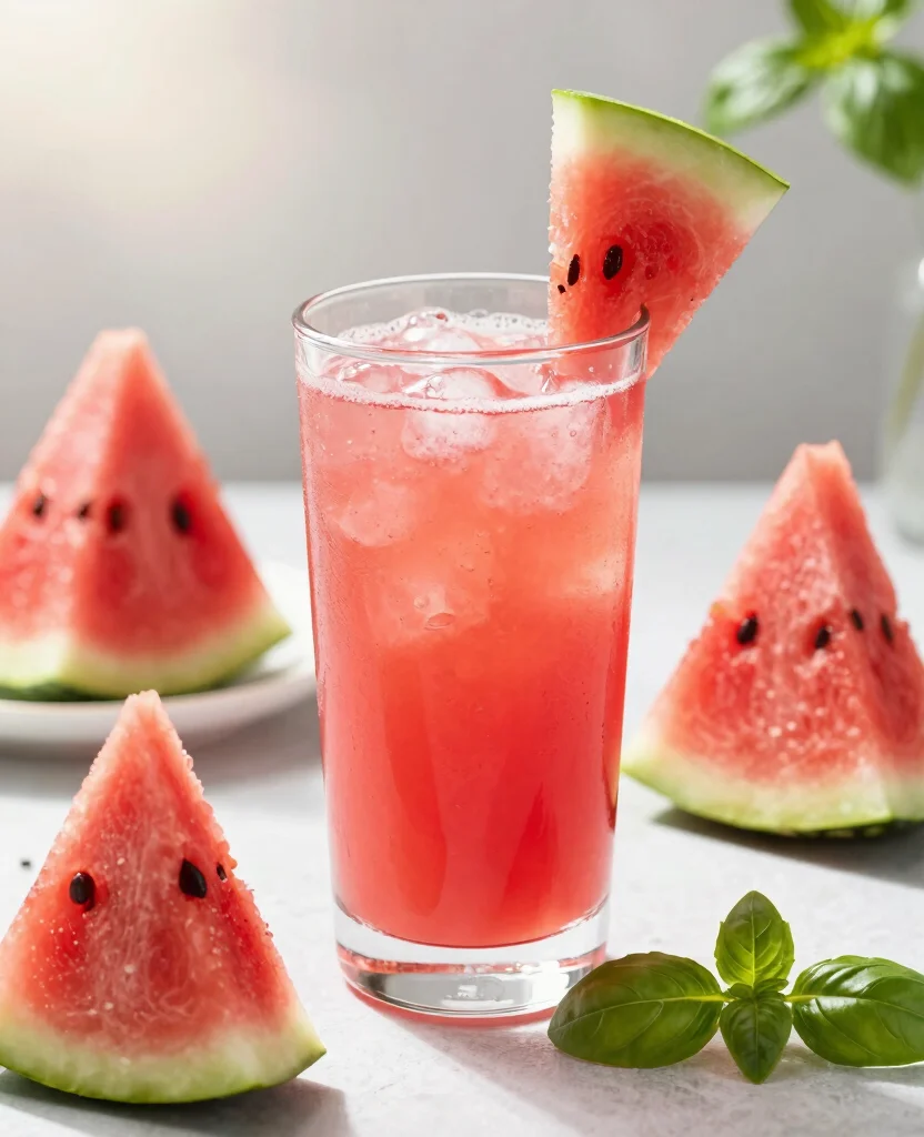 3 Day Juice Cleanse: 13 Simple Daily Recipes - 7. Watermelon & Basil Cooler 1