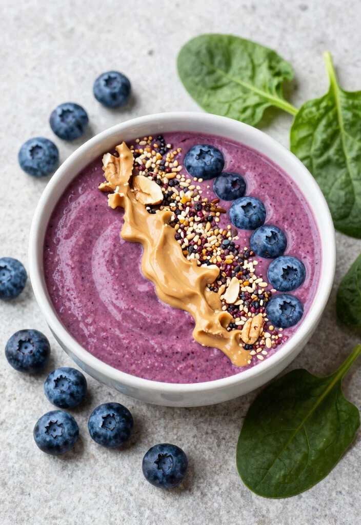 16 Blue Smoothie Bowl Recipes Using Natural Superfoods - 16. Blueberry Wellness Smoothie Bowl 1