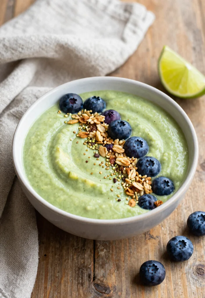 16 Blue Smoothie Bowl Recipes Using Natural Superfoods - 2. Blueberry Avocado Smoothie Bowl 1