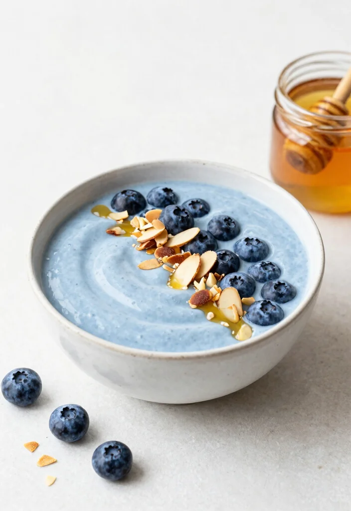 16 Blue Smoothie Bowl Recipes Using Natural Superfoods - 9. Blueberry Almond Milk Smoothie Bowl 1