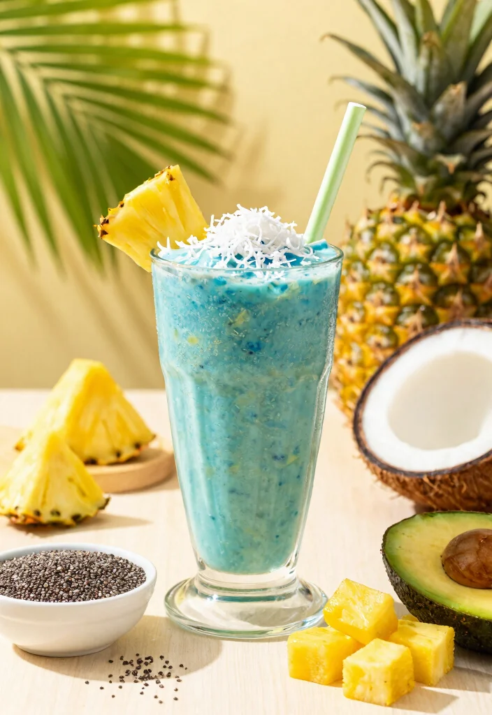 16 Blueberry Avocado Smoothie Recipes High in Fiber - 3. Tropical Blueberry Avocado Smoothie 1