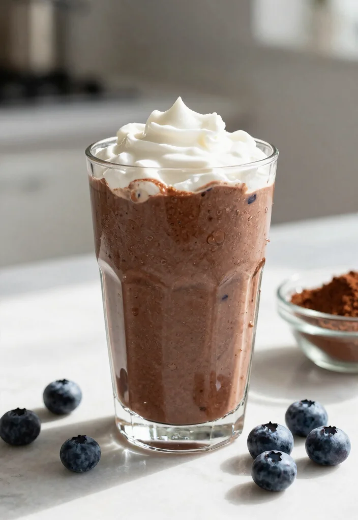 16 Blueberry Avocado Smoothie Recipes High in Fiber - 7. Chocolate Blueberry Avocado Smoothie 1