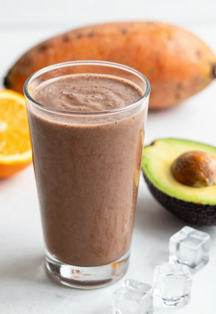 16 Chocolate Avocado Smoothie Recipes Dairy Free - 16. Chocolate Avocado Sweet Potato Smoothie 1