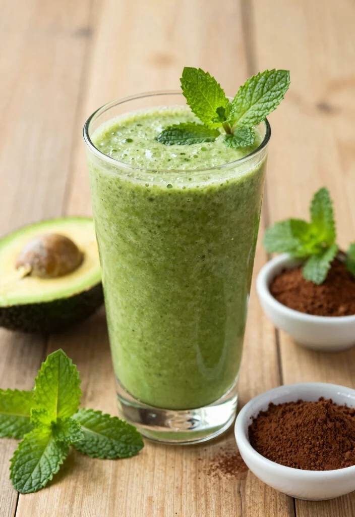 16 Chocolate Avocado Smoothie Recipes Dairy Free - 2. Mint Chocolate Avocado Smoothie 1